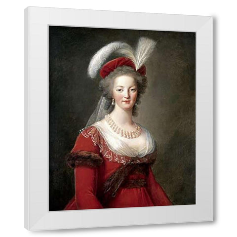 Portrait of Marie-Antoinette White Modern Wood Framed Art Print by Le Brun, Elisabeth Vigee