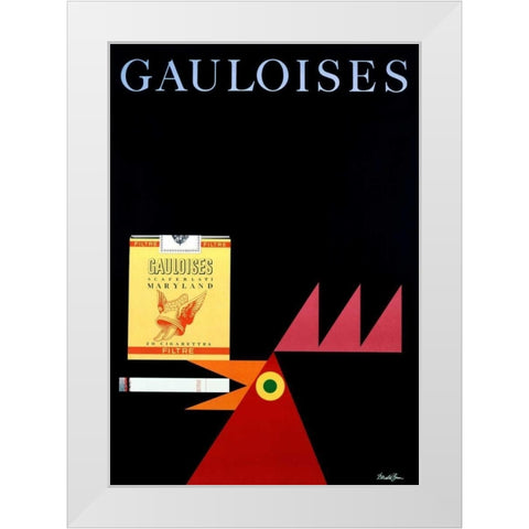 Gauloises White Modern Wood Framed Art Print by Brun, Donald