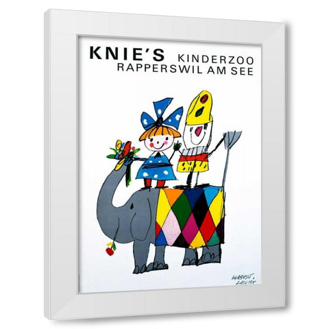 Knieâ€™s Kinderzoo White Modern Wood Framed Art Print by Leupin, Herbert