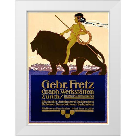 Gebr Fretz White Modern Wood Framed Art Print by Moos, Carl