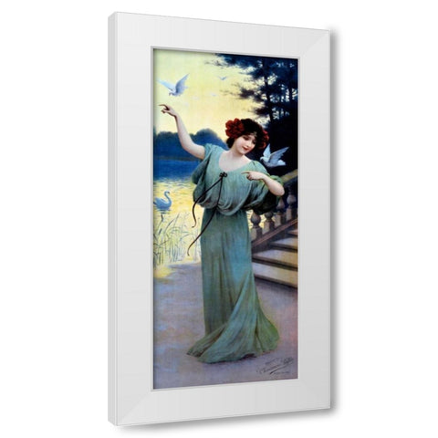 Chaussures Laffite / Nouvel An 1907 White Modern Wood Framed Art Print by Unknown