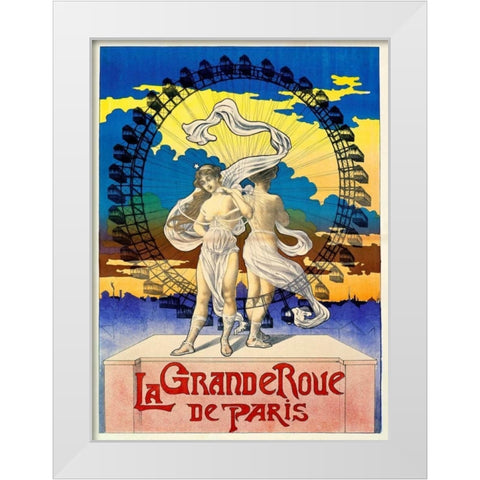 La Grande Roue de Paris White Modern Wood Framed Art Print by Unknown