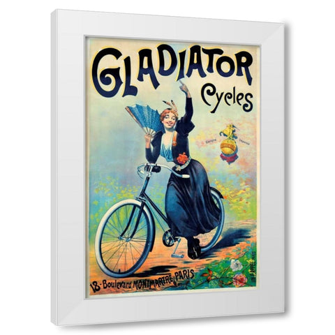 Gladiator Cycles White Modern Wood Framed Art Print by Unknown