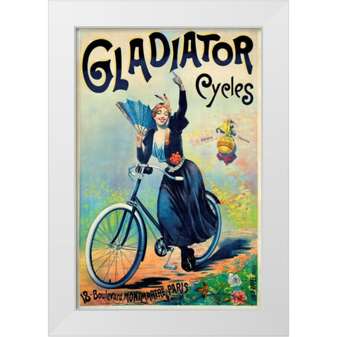 Gladiator Cycles White Modern Wood Framed Art Print by Unknown