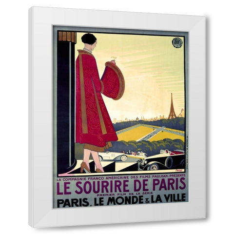 Le Sourire de Paris White Modern Wood Framed Art Print by Becan Bernard