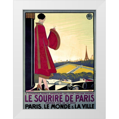Le Sourire de Paris White Modern Wood Framed Art Print by Becan Bernard