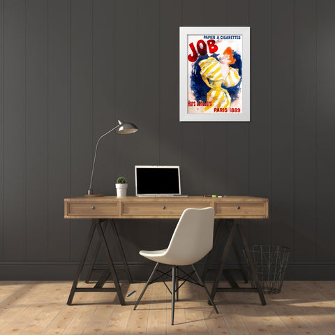 Job / Papier a Cigarettes White Modern Wood Framed Art Print by Cheret, Jules