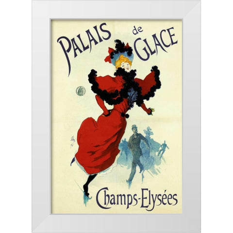Palais de Glace White Modern Wood Framed Art Print by Cheret, Jules
