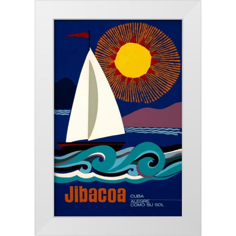 Jibacoa White Modern Wood Framed Art Print by Hernandez, Jorge