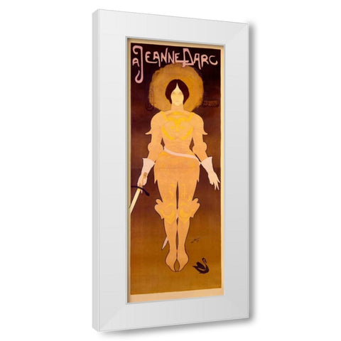 Joan dArc White Modern Wood Framed Art Print by De Feure, Georges