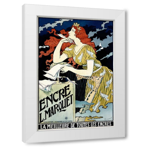 Encre L Marquet White Modern Wood Framed Art Print by Grasset, Eugene
