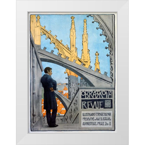 Obrazkova Revue White Modern Wood Framed Art Print by Hofbauer, Arnost