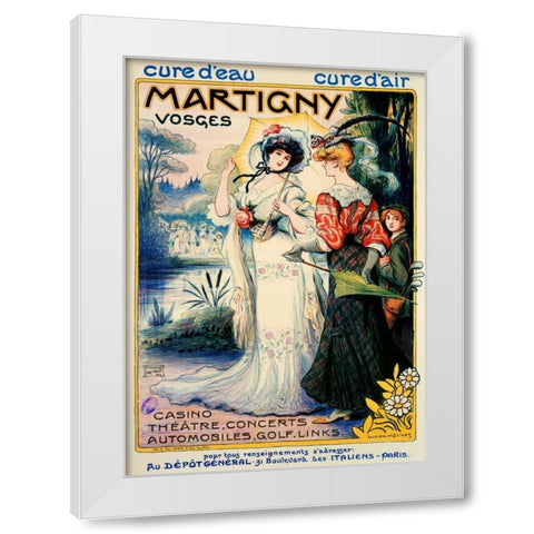 Martigny White Modern Wood Framed Art Print by Metivet, Luc