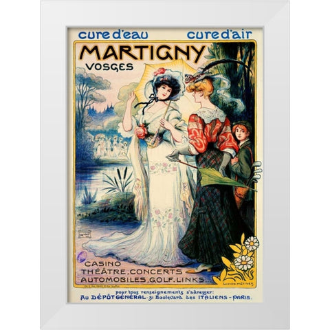 Martigny White Modern Wood Framed Art Print by Metivet, Luc