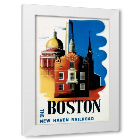 New Haven Railroad / Boston White Modern Wood Framed Art Print by Nason, Ben