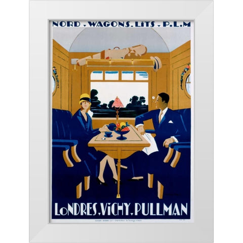 Nord-Wagons Lits-PLM White Modern Wood Framed Art Print by Naurac, Jean-Raoul