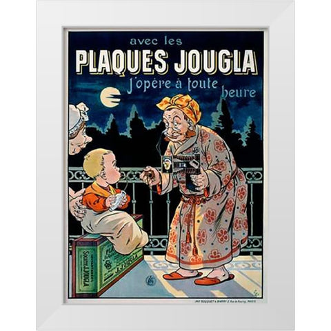 Plaques Jougla White Modern Wood Framed Art Print by Oge, Eugene
