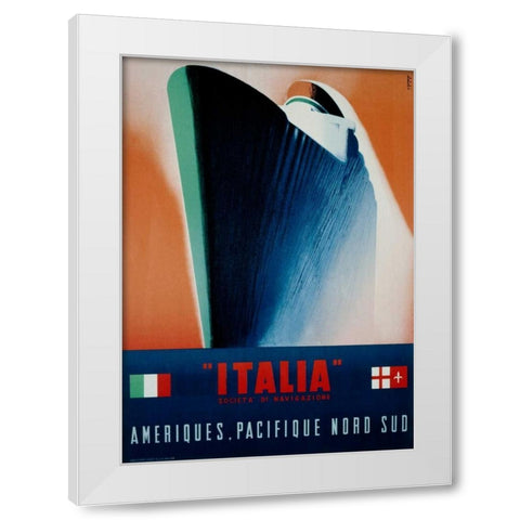Italia White Modern Wood Framed Art Print by Patrone, Giovanni