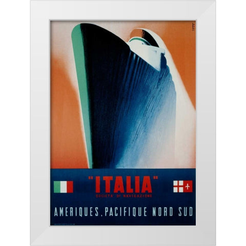Italia White Modern Wood Framed Art Print by Patrone, Giovanni