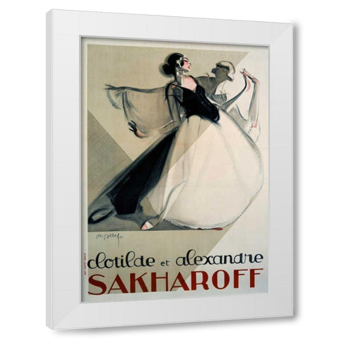 Clotilde et Alexandre Sakharoff White Modern Wood Framed Art Print by Petit, Philippe