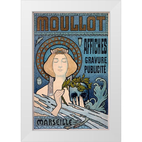 Moullot White Modern Wood Framed Art Print by Roux, E.