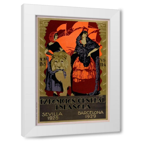 Exposicion General Epanola White Modern Wood Framed Art Print by De Castro, Francisco Hohenleiter