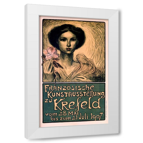 Franzosische Kunstausstellung zu Krefeld White Modern Wood Framed Art Print by Steinlen, Theophile