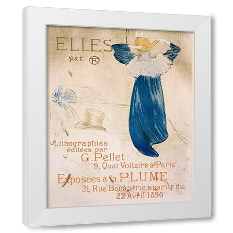Elles White Modern Wood Framed Art Print by Toulouse-Lautrec, Henri