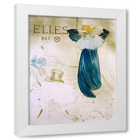 Elles White Modern Wood Framed Art Print by Toulouse-Lautrec, Henri