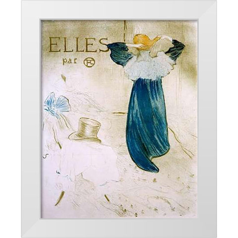 Elles White Modern Wood Framed Art Print by Toulouse-Lautrec, Henri