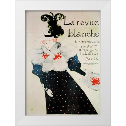 La Revue Blanche White Modern Wood Framed Art Print by Toulouse-Lautrec, Henri