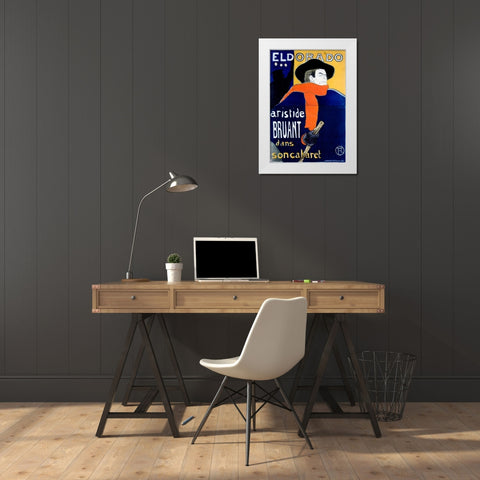 Eldorado / Aristide Bruant White Modern Wood Framed Art Print by Toulouse-Lautrec, Henri