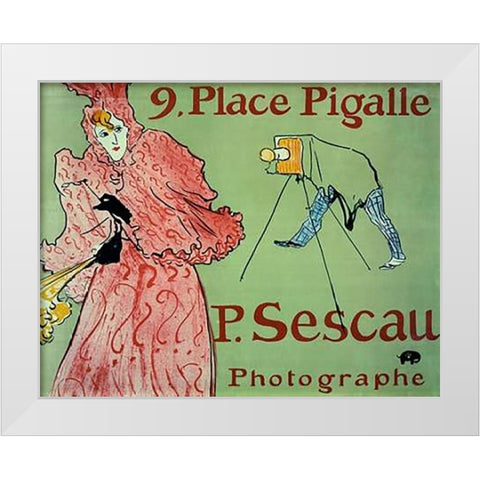 Caudieux White Modern Wood Framed Art Print by Toulouse-Lautrec, Henri