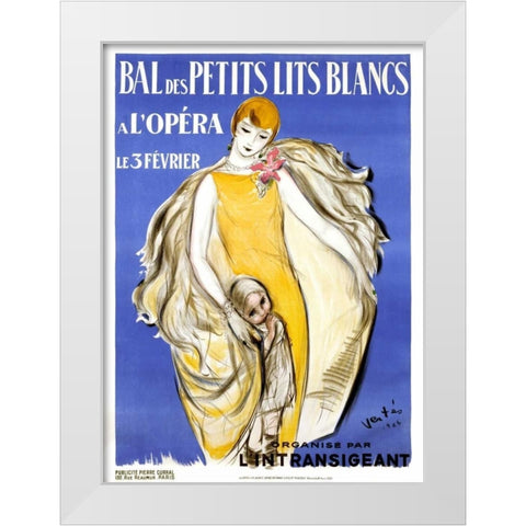 Bal des Petits Lits Blancs White Modern Wood Framed Art Print by Vertes, Marcel