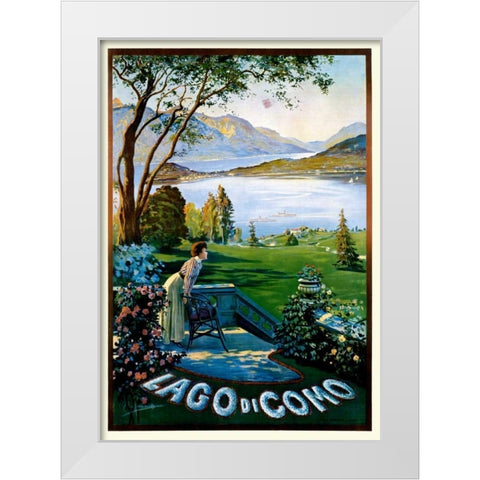 Lago di Como White Modern Wood Framed Art Print by Ximenes, Elio