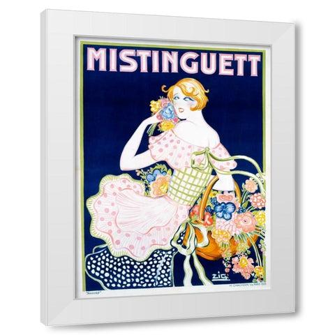 Mistinguett White Modern Wood Framed Art Print by Zig