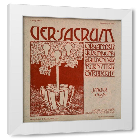 Ver Sacrum White Modern Wood Framed Art Print by Unknown