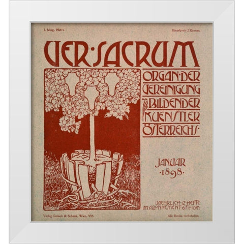 Ver Sacrum White Modern Wood Framed Art Print by Unknown