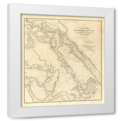 Civil War - Williamsburg To White House, 1862 White Modern Wood Framed Art Print by Abbot, Henry L.
