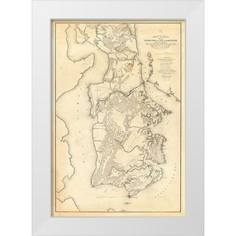 Civil War - Yorktown To Williamsburg, 1862 White Modern Wood Framed Art Print by Abbot, Henry L.