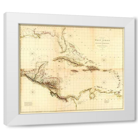 ComVintageite: West Indies, 1810 White Modern Wood Framed Art Print by Arrowsmith, Aaron