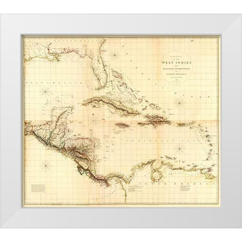 ComVintageite: West Indies, 1810 White Modern Wood Framed Art Print by Arrowsmith, Aaron