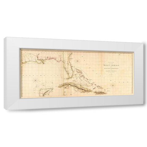 West Indies I, 1810 White Modern Wood Framed Art Print by Arrowsmith, Aaron