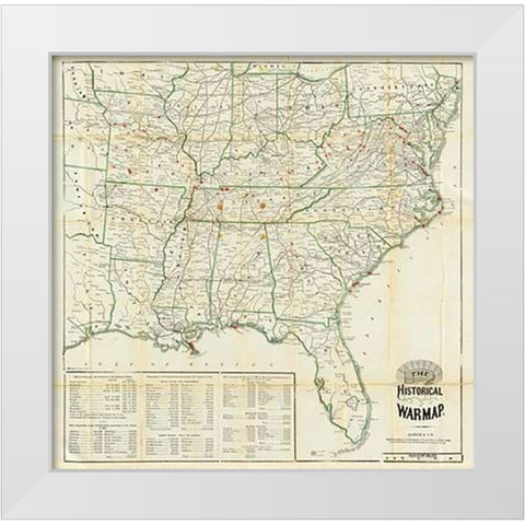 The United States Historical War Map, 1862 White Modern Wood Framed Art Print by Asher and Company