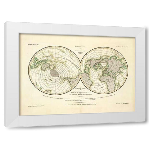 Darstellung Der Isodynamischen Linien, 1839 White Modern Wood Framed Art Print by Berghaus, Heinrich