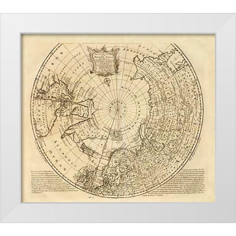 North Pole, 1747 White Modern Wood Framed Art Print by Bowen, Emanuel