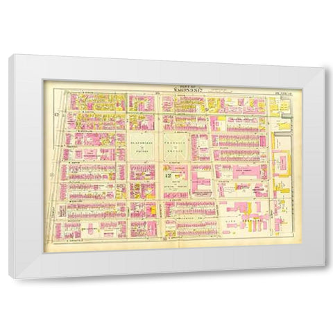 Boston - Wards 9, 12, 1895 White Modern Wood Framed Art Print by Bromley, George Washington