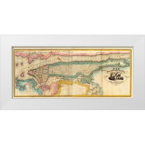 New York City and County, 1832 White Modern Wood Framed Art Print by Burr, David