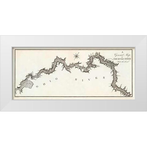A General Map of the River Ohio, Plate 3, 1796 White Modern Wood Framed Art Print by Collot, George Henri Victor