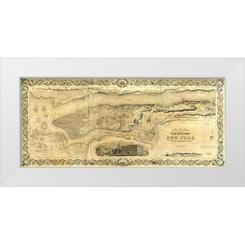 City and County of New York, 1836 White Modern Wood Framed Art Print by Colton, J. H